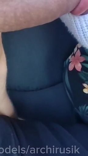 An 18-year-old Passing Teenager Sucked All the Cum Out of His Stepdad's Cock Right on the Street Near the River