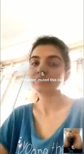 Slutty indian housewife watching cock jerking cumshot on webcam