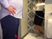 my private secretary in business suit having fun with the boss in the shower