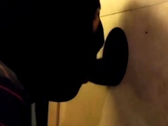 BBC getting sucked at homemade glory hole with CIM