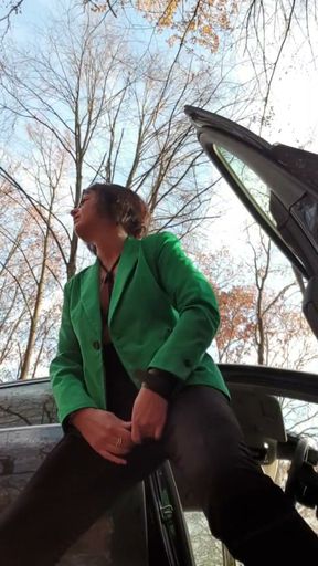 Squirt at parking area public   Clip 1