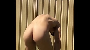 Naked Male bubblebutt in the yard