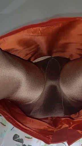 Have a peek underneath my orange office skirt   Clip 1
