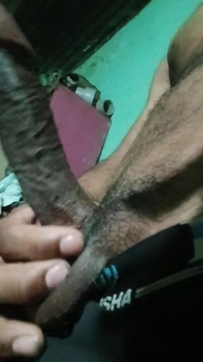 Masturbating shaking big black cock Big Daddy