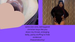 POV: Taken Christian Boy Swallowed DOWN THROAT Of Hijabi, BIG BELLY! Panty Stuffing to Hide Evidence