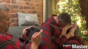 Mature Couple Foot Worship at Christmas