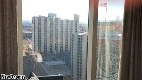 aurora anarchy tattooed goth babe gives upside iphone pov blowjob, face fuck, and sucking balls