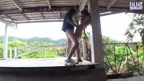 Stream Journey as a Slender Beauty Masters the Thrill of Standing Release Outdoors Part 3