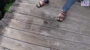 Stream Journey as a Slender Beauty Masters the Thrill of Standing Release Outdoors Part 3