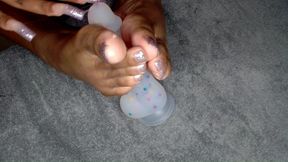 Purple Glitter Foot Fetish