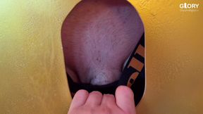 Hetero rams his wife at the gloryhole - but who really moans behind it?!