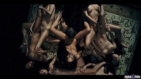 Ritual turned into a big lesbian orgy