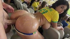 Hot Latina is fucked hard at the stadium full of spectators! AI generated