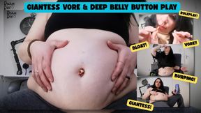 Giantess Vore and Deep Belly Button Play