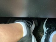 Pedal Pumping in Black Nike Sneakers Kia Sorento