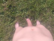 Femboy pissing naked POV