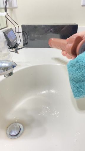 Crossdresser Cleans off Dildo She Just Got Fucked with and the Plays with Her Feet on Foot Fetish