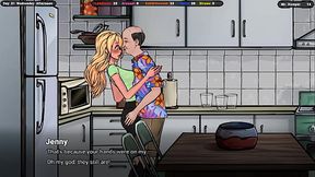 A lustful landlord teaches innocent Jenny passionate kissing