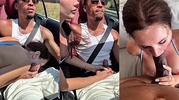Mary Rock gave a handsome guy a blowjob in the car