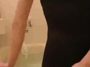 【出張先×水着チクニー】風呂場で水着をきて興奮するノンケイケメン社会人「エログッズ持っていきすぎｗ」