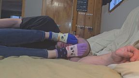 Chrissy makes Dan worship her nike shox and cute ankle toe socks