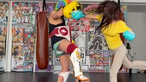 Female mixed fight, martial arts, wrestling, and Brazilian Jiu-Jitsu match, spectacular back throw #CL063