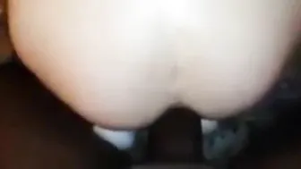 Crossdresser takes big black cock bareback in amateur interracial fuck