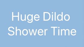 Huge Dildo Stretches MILF Pussy in Shower