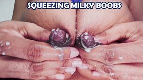 Squeezing milky boobs - Bianca
