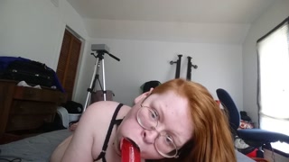 Pale Chubby Goth Girl Smears Her Black Lipstick All Over Your Dick