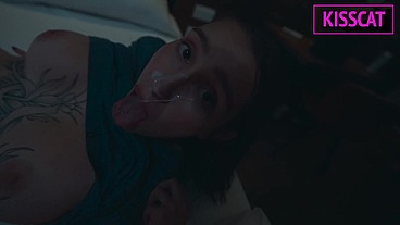 Step mom fucks with step son till twice cum in shared hotel room with one bed