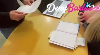 I hired a blonde secretary with a big ass, who loves to have sex at work.