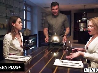 VIXEN Hawt Besties Turned Rivals Ashby Winter And Elena Vedem Compete For Sexy Chefs Schlong