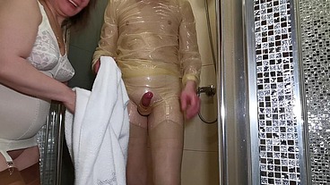 Latex Surprise for Lady after a busy day on business trip