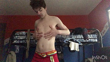 Niko Springs Strips and Cums Hard on His Face