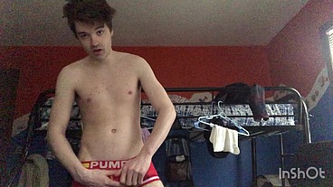 Niko Springs Strips and Cums Hard on His Face