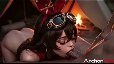 I though that it will be a cute date on camping, but Amber had other plans... She sucked every last drop out of my dick[AI]