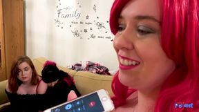 Nerd Pervert and his girlfriend have a wild lesbian threesome with Kitty Misfit in lingerie