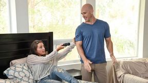 Bald dude with a long dong fucks a busty MILF Abigail Mac
