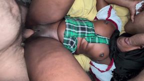 The Pretty Black Nympho Gets Fucked by Big Dicks