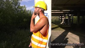 Wimp Deepthroats Construction Worker and gets Massive Facial