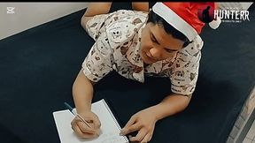 papai noel dando leite de presente nesse natal