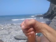 🏝⛰️Desciendo Por Las Rocas Hacia La Playa Virgen,Me Masturbo y Me Corro Gimiendo Como Nunca