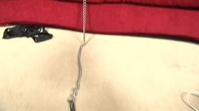 Dirty slave kept on a leash slammed