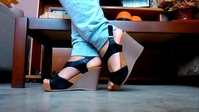 Me walking in beautiful beige heels