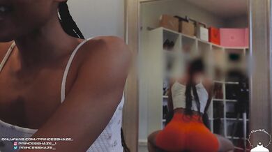 Amateur Ebony Princess Haze Jerk Off Countdown with Dirty Talking and Cum Begging Jou