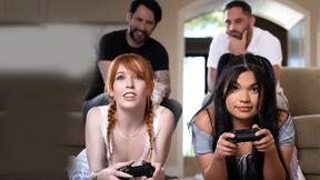 ”Gaming teen stepdaughters both ravaged by their perverted stepdads”