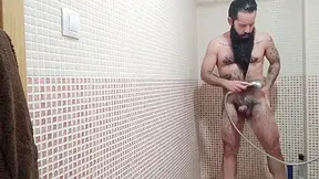 Male. Bearded & Tattooed Bear In The Shower