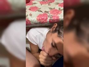 girlfriend sucked me off under the table while her mom went to the kitchen