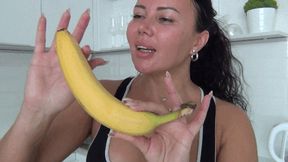 I swallow huge chunks of banana cc